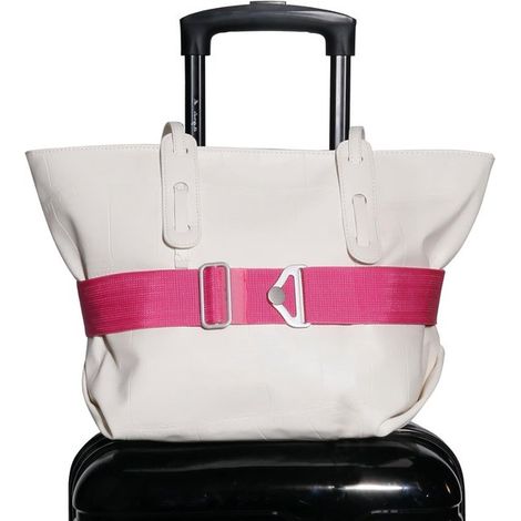 Cinghia da viaggio 2 in 1 per valigie: connettore per borsa con cinghia elastica,si fissa al manico della valigia,adatta per bagaglio a mano (1/5)