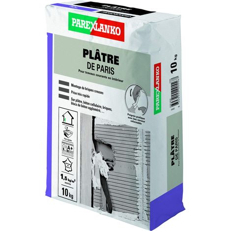 Parexlanko - Intonaco sottile per riparazione, spalmare e sigillatura all'interno - Presa molto veloce - 10 kg (1/5)