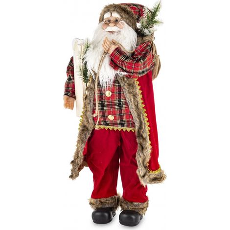 Figura de Papá Noel de Navidad de 90 cm, decoración navideña XL. (1/4)