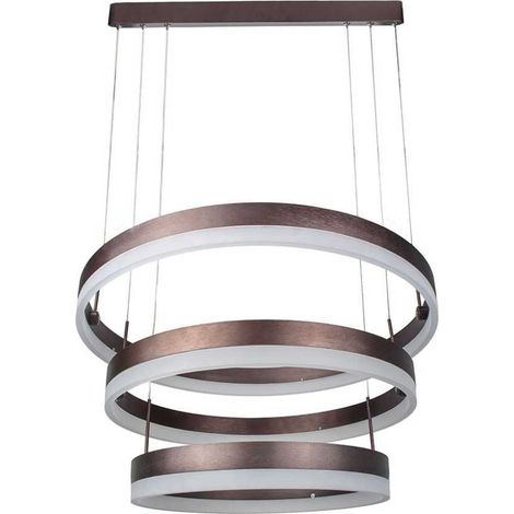V-TAC Lampadario LED a Sospensione con 3 Cerchi 86W in Metallo Colore Caffè 3000K Triac Dimmerabile (1/5)