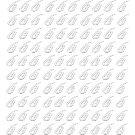 100 Crochets Rideaux Rail 28x11.5mm Blanc, Attache Plastique Fenêtre (1/5)