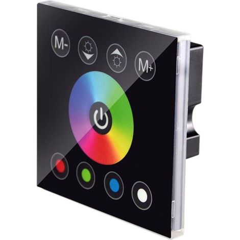 JSSEVN-4A LED-Controller, 12/24V DC-Schalter, Touchpanel, Dimmer-Controller für RGBW-LED-Streifen, dimmbar, farbwechselnd
