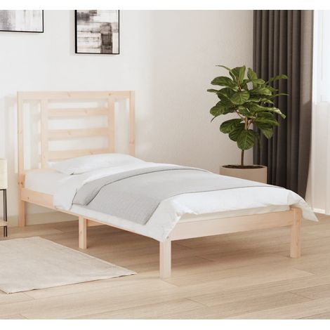 Cadre de lit sans matelas 90x190 cm bois de pin massif (1/5)