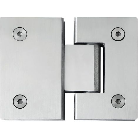 Heavy Duty à 180 ° Porte en verre Placard Showcase Cabinet Clamp Charnière de porte de douche en verre, SUS304 en acier inoxydable Finition brossée (1/5)