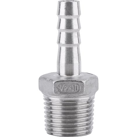 Raccord de Raccordement pour Tuyau à Carburant en Acier Inoxydable - Embout de Tuyau BSP (1/2"x10mm) (1/3)