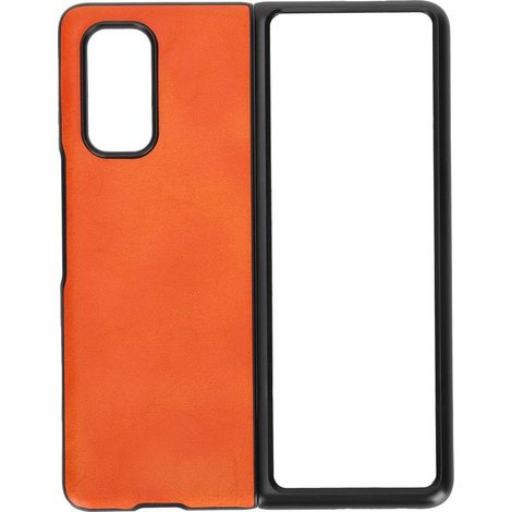 Lederhülle für Xiaomi Mix Fold, kratzfeste Schutzhülle, orangefarbene Falthülle (1/5)