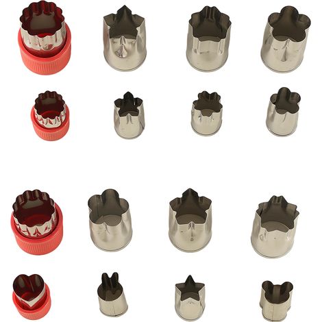 Emporte-pièce - Coupe-légumes - Moule à biscuits - Forme fleur et animal - Acier inoxydable 430 - Lot de 6 (1/5)
