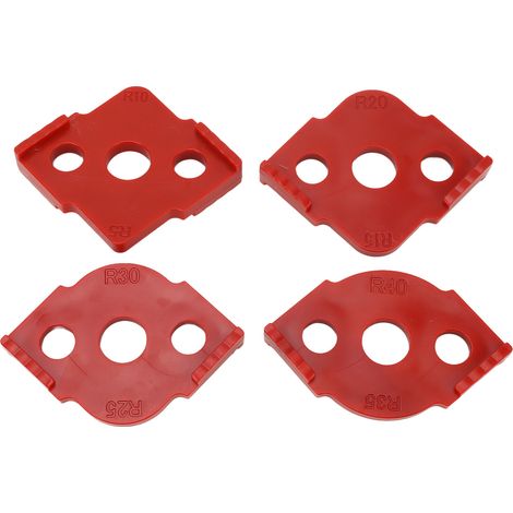 Lot de 4 gabarits d'angle R en ABS rouge, gabarit de routage à rayon rond, localisateur d'angle pour menuiserie (1/5)