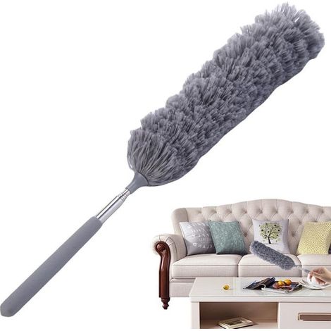 Plumeau télescopique, plumeau de plafond avec rallonge Outil de nettoyage de poussière flexible,Plumeau en toile d'araignée (1/5)