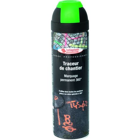 BOMBE TRACEUR DE CHANTIER FLUO 500ML - VERT