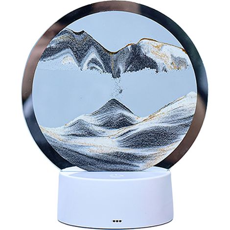 Lampe de table effet sable, 7 couleurs, lampe de chevet 3D sablier, peinture sur sable mouvant, style paysage noir et blanc, pour chambre à coucher ou hôtel. (1/5)