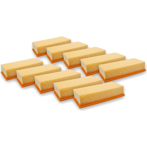 vhbw 10x filtro a pieghe piatte compatibile con Kärcher NT 65/2 Eco Tc, 65/2 Eco, 65/2 Ap Me, 65/2 Ap, 72/2 Eco Tc aspirapolvere - Elemento filtrante