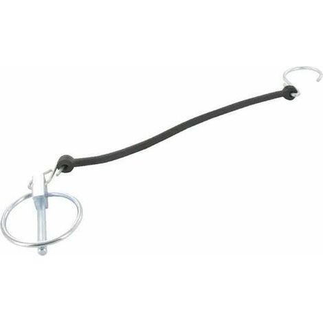 – Goupille clip de sécurité acier 4,5mm – Longueur 45mm – Cordon caoutchouc 20cm – Crochet de fixation S pour applications sécurisées (1/2)