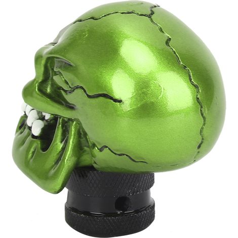 Manette de vitesse crâne pour levier de vitesses manuel, adaptateurs 8MM/10MM/12MM vert (1/5)