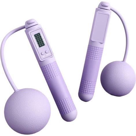 (violet)Corde à sauter intelligente sans fil avec ballon de poids et compteur - Violet (1/4)