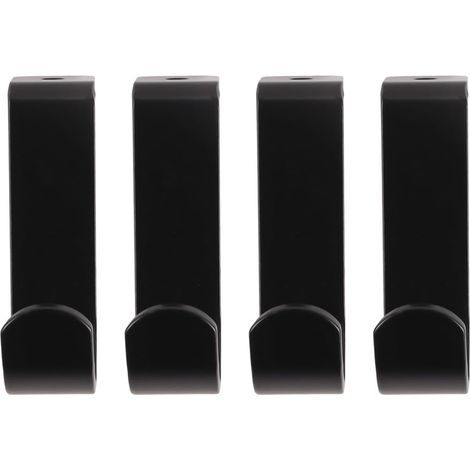 Lot de 4 supports de tringle à rideaux en métal noir avec vis et ancrages pour tringles à rideaux robustes (1/5)