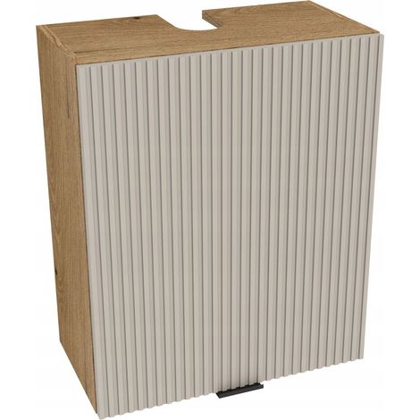 Mueble alto de cocina con campana extractora 60/72 Vigo Oak Evoke con frontal ranurado Cashmere Matt (1/3)