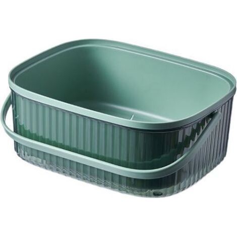 Bac De Rangement Pour Évier - Double Panier Portable - Drainage Intégré - 11 X 22 X 27 Cm (1/5)