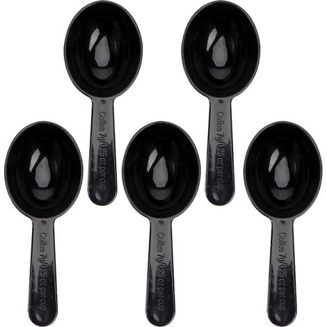 Lot de 5 cuillères doseuses en plastique PP épais pour grains de café, utilisables pour mesurer 7 g/0,25 oz, pour lait en poudre, outil de cuisine (noir)-Black