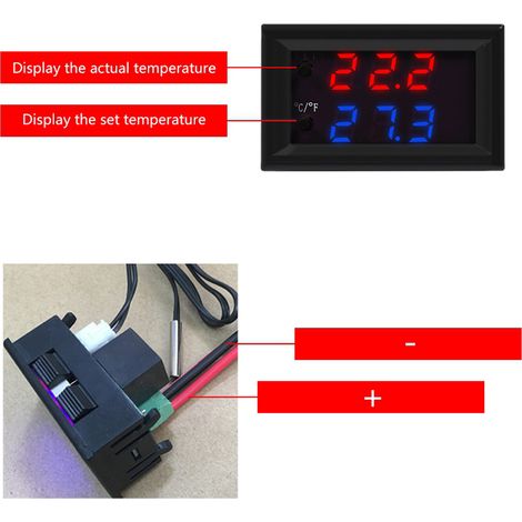Thermostat numérique XD-2048 LED, interrupteur de contrôle de température 12V, régulateur digital à microprocesseur pour chauffage et refroidissement. (1/5)