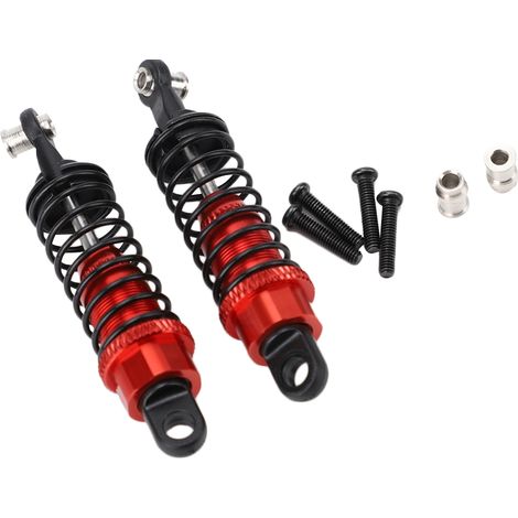 2 Pièces Amortisseurs en Alliage d'Aluminium A580018 pour WLtoys A959 Voiture RC 1/18 Rouge (1/5)