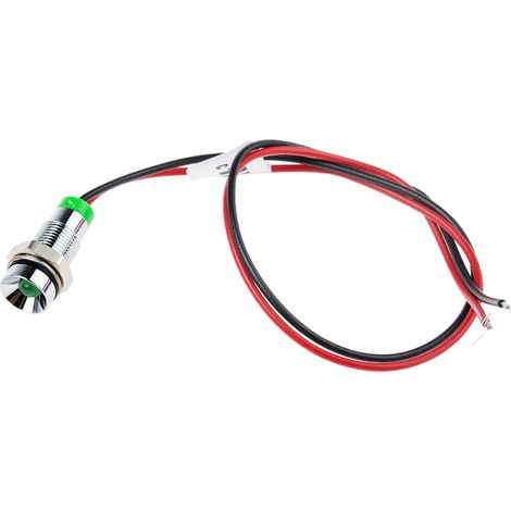Voyant LED lumineux Vert RS PRO, dia. 6mm, 2V c.c., taille de la lampe 3 mm, IP67 ( Prix pour 1 )
