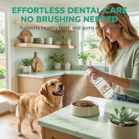 KineShineX Pet Dental Spray, Beef Flavor, No Brush Required, Dog Breath Freshener (1/4)