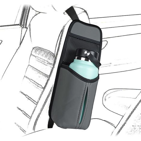 Organisateur Bouteille d'eau côté siège Voiture, Compatible avec la Bouteille d'eau Yeti Rambler 30oz/36oz, Hydro Flask 32oz/40oz, Convient aux Grands Porte-Bouteilles d'eau (Gris) (1/5)