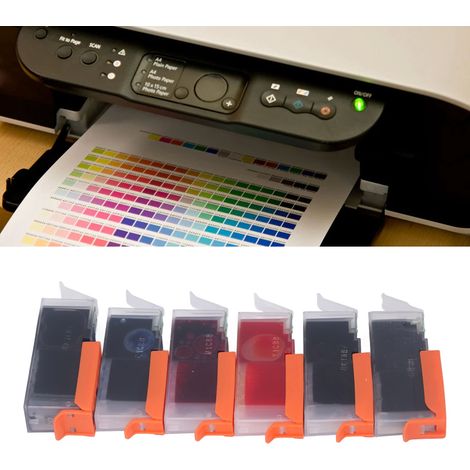 Les cartouches d'encre pour imprimante 470-471 avec remplissage d'encre conviennent aux imprimantes PIXMA MG5740/MG6840/MG7740 et PIXMA TS5040/TS6040/TS8040/TS9040 (cartouches d'encre 6 couleurs). (1/5)