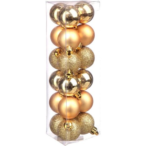 Décoration de sapin Lot de 18 Boules de Noël D 3 cm - Or et Doré - Feeric Christmas (1/2)