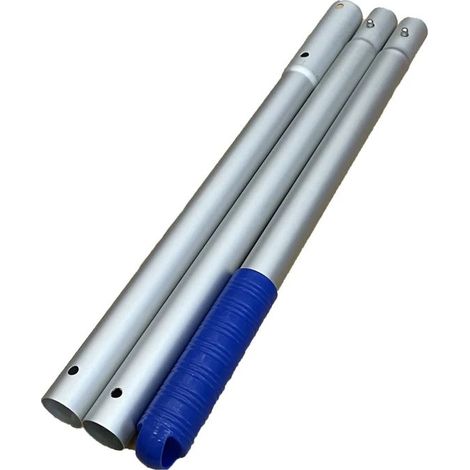 Accessoires de piscine (S04-3) Perche télescopique robuste en aluminium de qualité supérieure pour le nettoyage de piscine et épuisette. Kit de perche d'extension solide pour épuisette. (1/5)