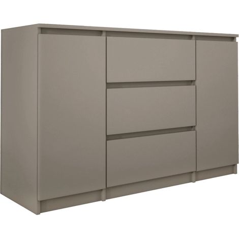 Cassettiera a 2 ante e 3 cassetti, 120 x 78 x 39 cm, colore: marrone (1/5)