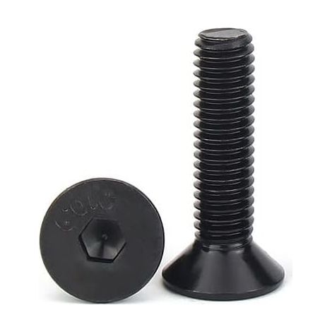 50 vis à tête fraisée hexagonale M1.6 M2, longueur 3-30 mm, en acier au carbone (3 pièces))