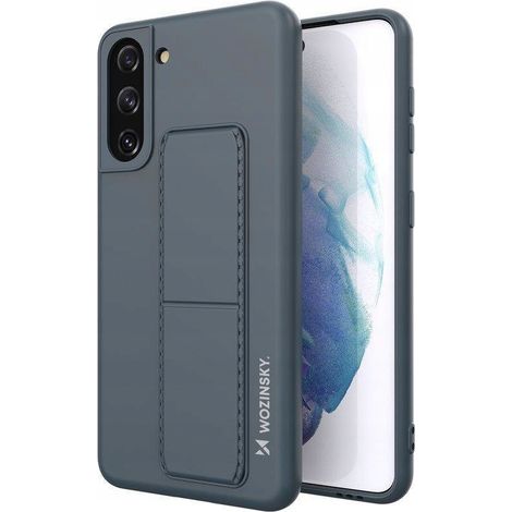 Étui Wozinsky avec support intégré, en silicone, pour Samsung Galaxy S21+ 5G, bleu marine (1/5)