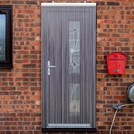 Vermatik Fly Screen 90cm x 210cm Premium Aluminium Metal Curtain Chain