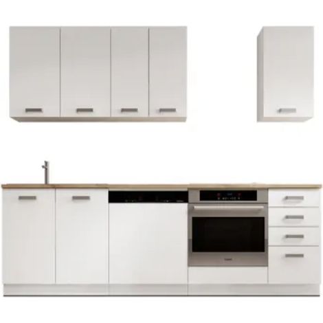 Cuisine complète blanche BUBBLE 240cm - 7 modules (1/5)