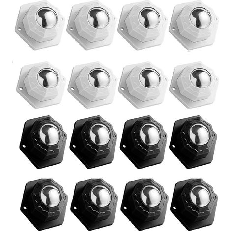 NOLUXA 24 Pièces Petite Roulettes pour Meubles, Spetites Roulettes Adhésives, Roulettes Silencieuses pour Meubles Noir Et Blanc (1/5)