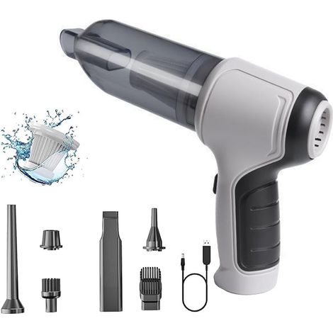 Tragbarer, kabelloser Autostaubsauger, USB-aufladbar, 12.000 Pa