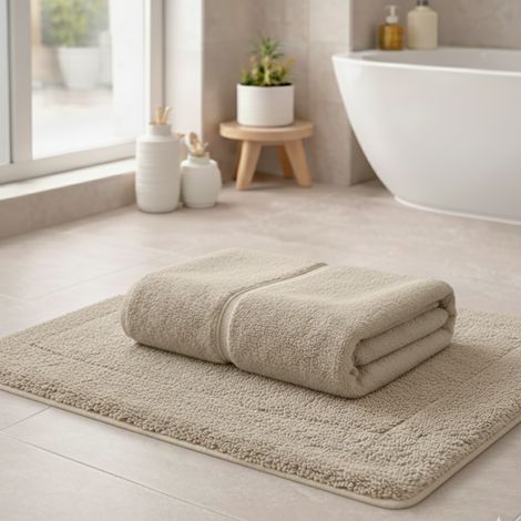 Telo Bagno Sanamasa, Sfumatura Colore Struttura Crema, Bianco Crema (1/3)