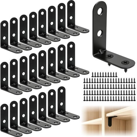 24 Pièces Equerre Métal 50x50x16mm, Équerre L en Inox à 90 Degrés avec Vis (24pcs(50x50x16mm)) (1/5)