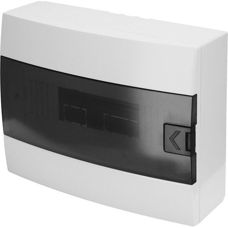 Tableau électrique saillie 12 modules (1x12) IP40 étanche blanc porte fumée HOROZ (1/4)