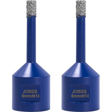 2 Stücke Foret à Diamant Carrelage 6 mm x M14,Foret Diamanté pour Céramique Porcelaine Marbre Granit Perçage à Sec M14 Filetage (1/5)