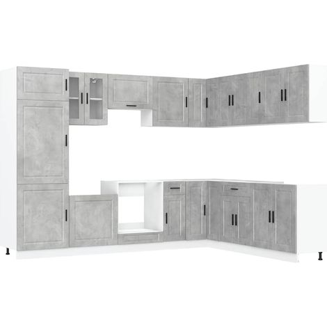 Maison Exclusive - Mueble cocina Porto gris hormigón 14 pzas made (1/5)