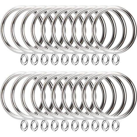CSPARKV 50 Stück Vorhangringe aus Metall, 38 mm Innendurchmesser, silberfarbene Vorhangringe aus Metall für Fenster, Türen und Duschvorhänge