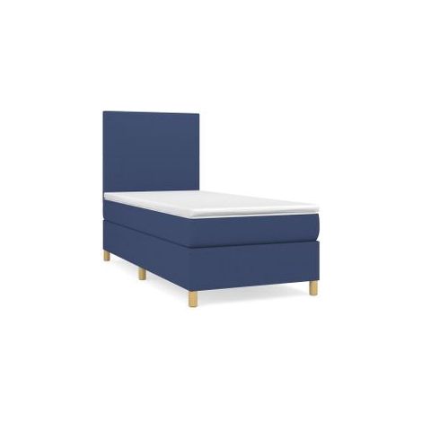 Sommier à lattes de lit avec matelas Bleu 80x200 Tissu (1/5)