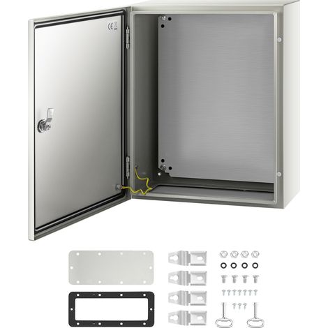 Mophorn NEMA-Stahlgehäuse, 20 x 16 x 8 Zoll, IP66 wasserdicht, staubdichter Außen-/Innen-Schaltkasten, NEMA 4X-zertifiziert, Stahlmaterial, Farbe Grau, mit Montageplatte