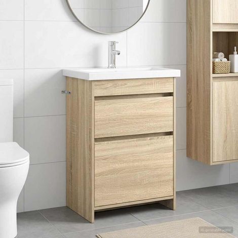 vidaXL Badezimmermöbel-Set Sonoma-Eiche 61 x 40 x 84,5 cm (1/5)