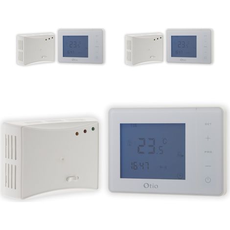 Lot de 3 thermostats programmables sans fil - blanc - Otio