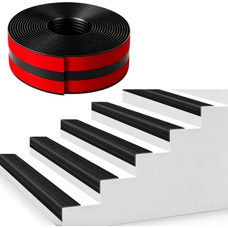 12m Profil de Bords d'Escaliers Auto-adhésif, 50mm×25mm Antiderapant Escalier Bande de Bordure pour Carrelage, Bois, L'acier, Fer (1/5)
