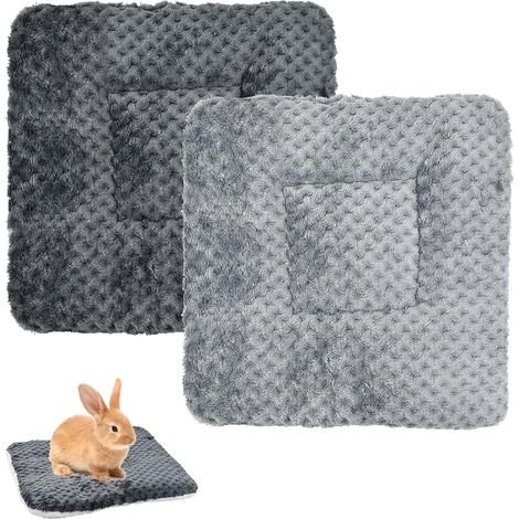 2 Piece Plush Rabbit Bed Mat for Small Animals Plush Sleeping Mat for Small Animals, Rabbits, Guinea Pig, Squirrel, Hamster 30 x 30 cm (1/5)